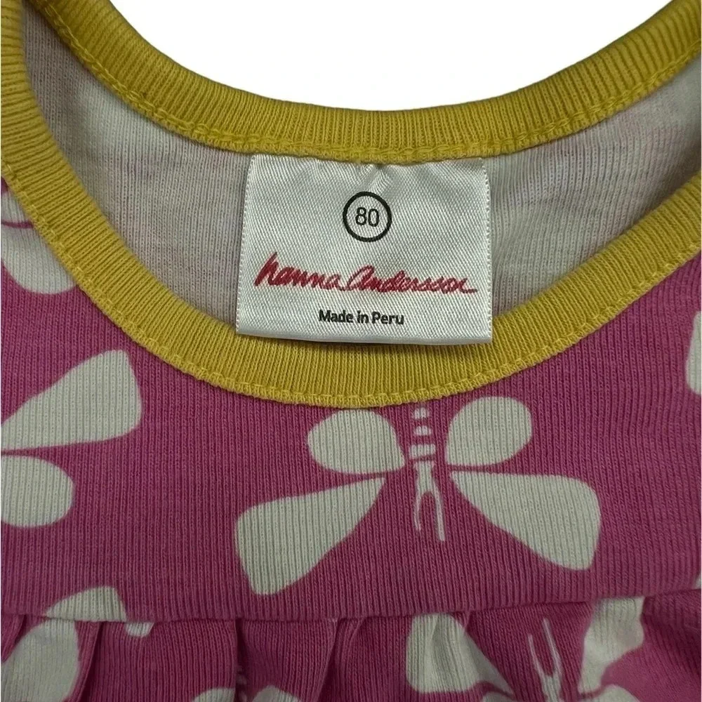 Hanna Andersson Pink Butterfly Dress Size 80 (12-18 M)